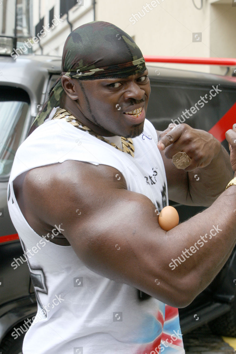 tiny iron has BRITAINS BIGGEST BICEPS attends the launch of