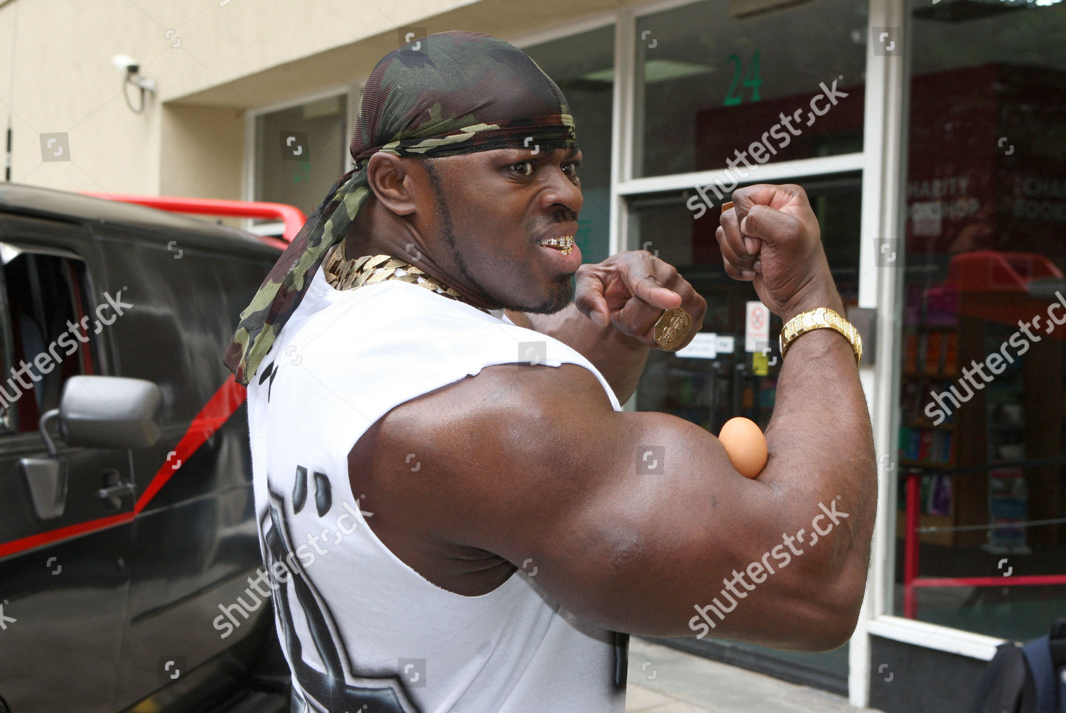 tiny iron has BRITAINS BIGGEST BICEPS attends the launch of