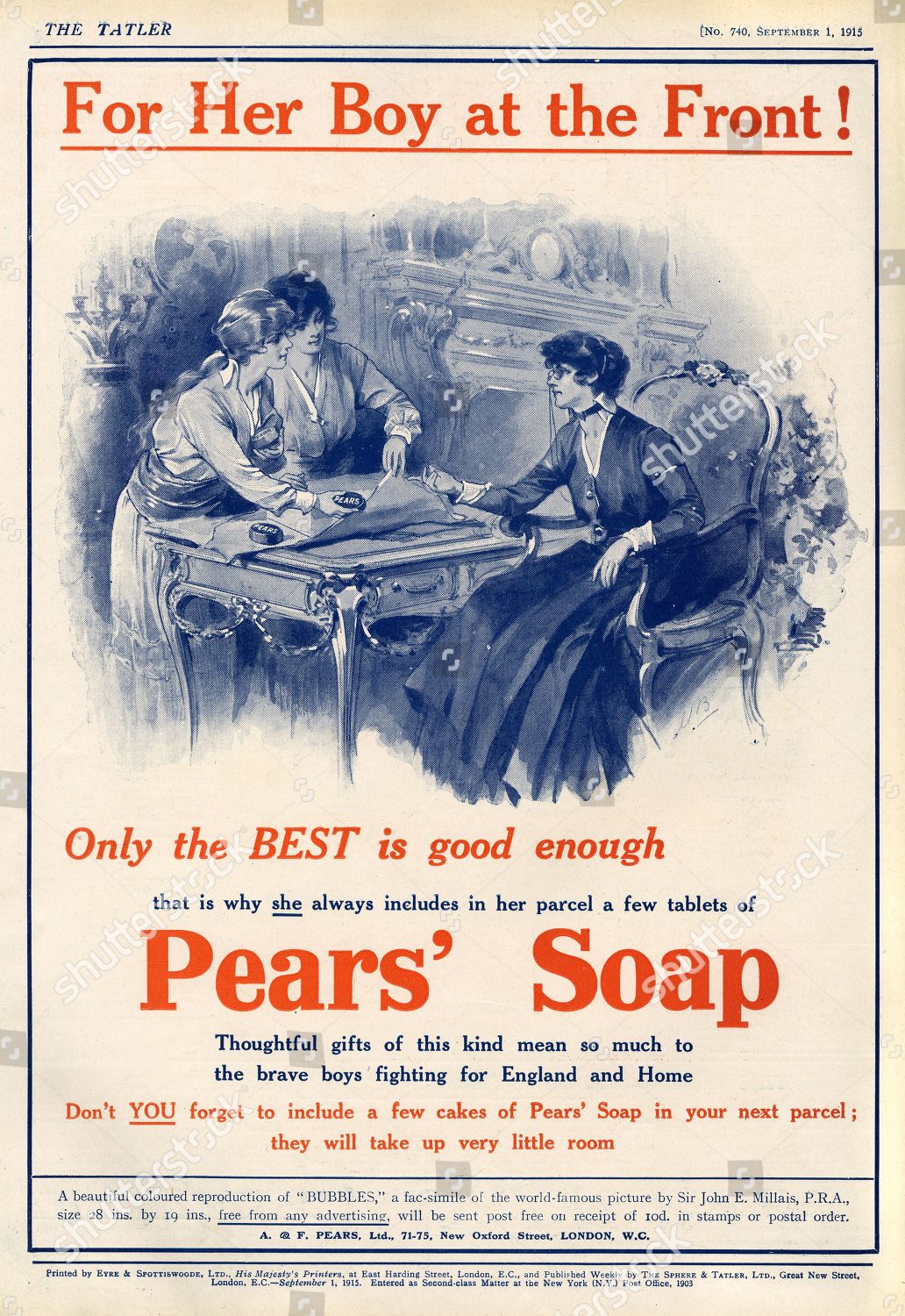 Advertisement Pears Soap Showing Mother Her Daughters Editorial