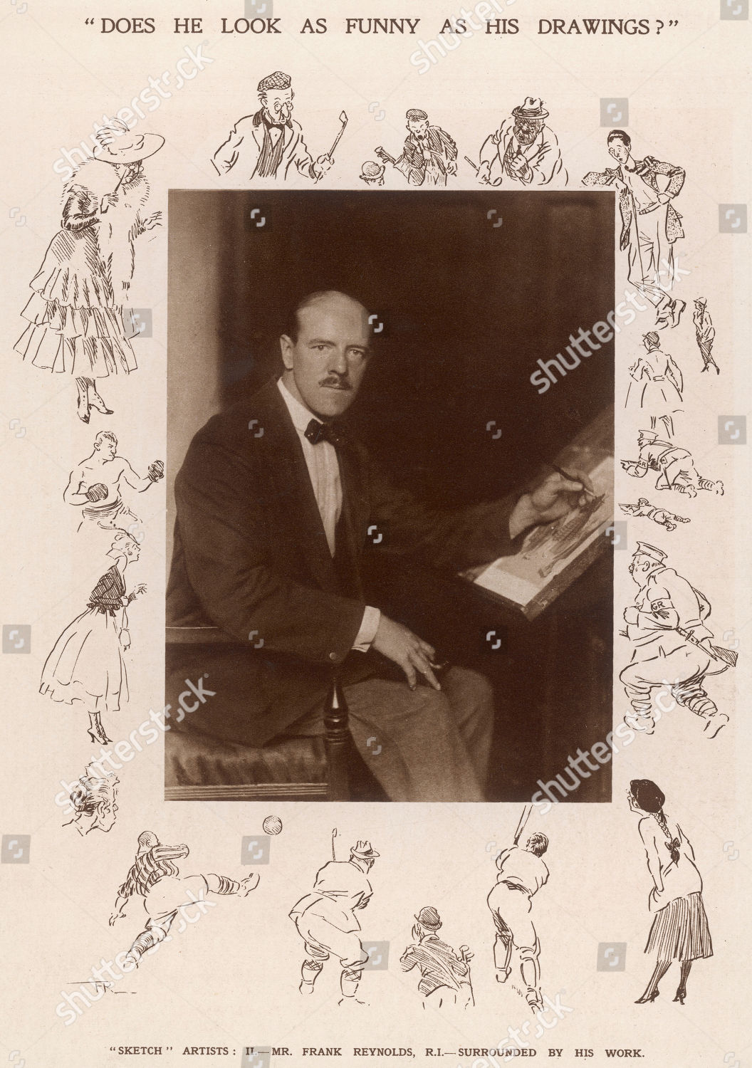 Frank Reynolds Artist Illustrator Cartoonist 18761953 Editorial Stock