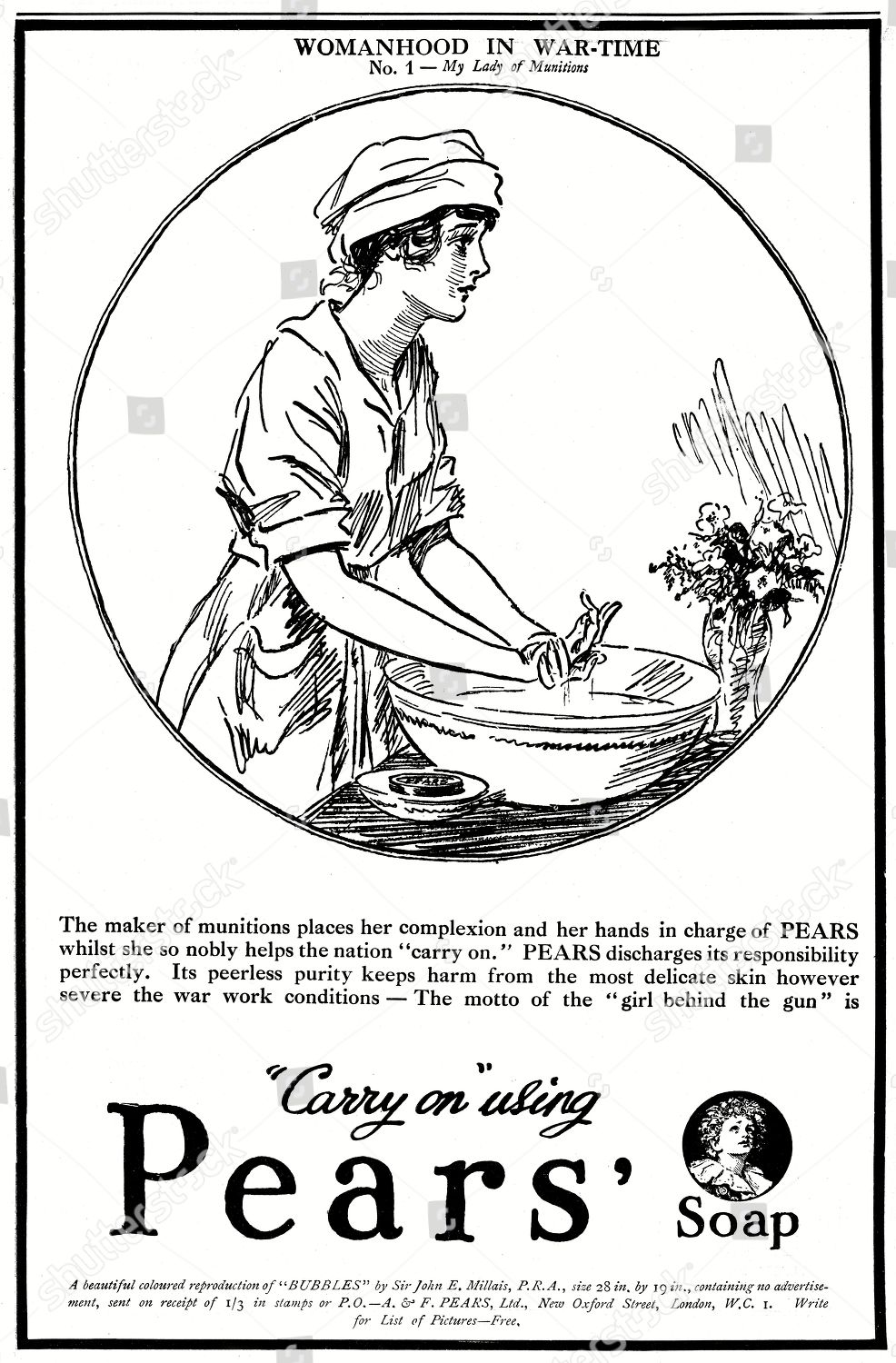 Advertisement Famous Pears Soap First Their Womanhood Editorial