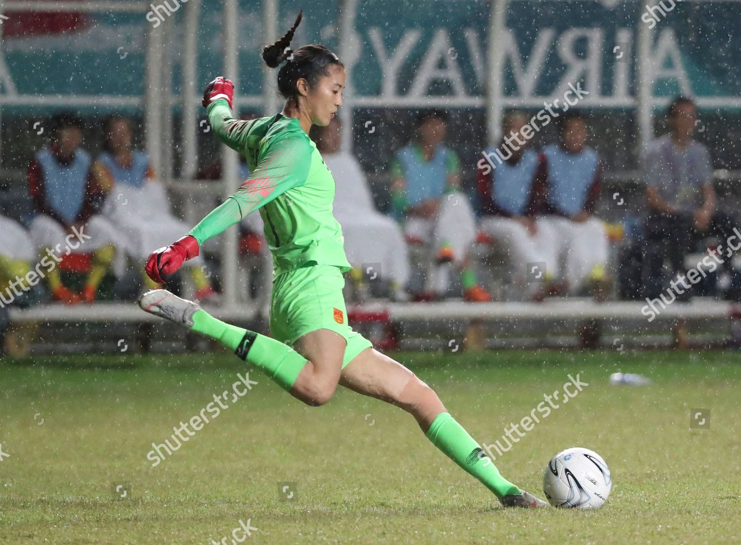 Chinas Goalkeeper Zhao Lina Action Under Heavy Editorial Stock Photo Stock Image Shutterstock