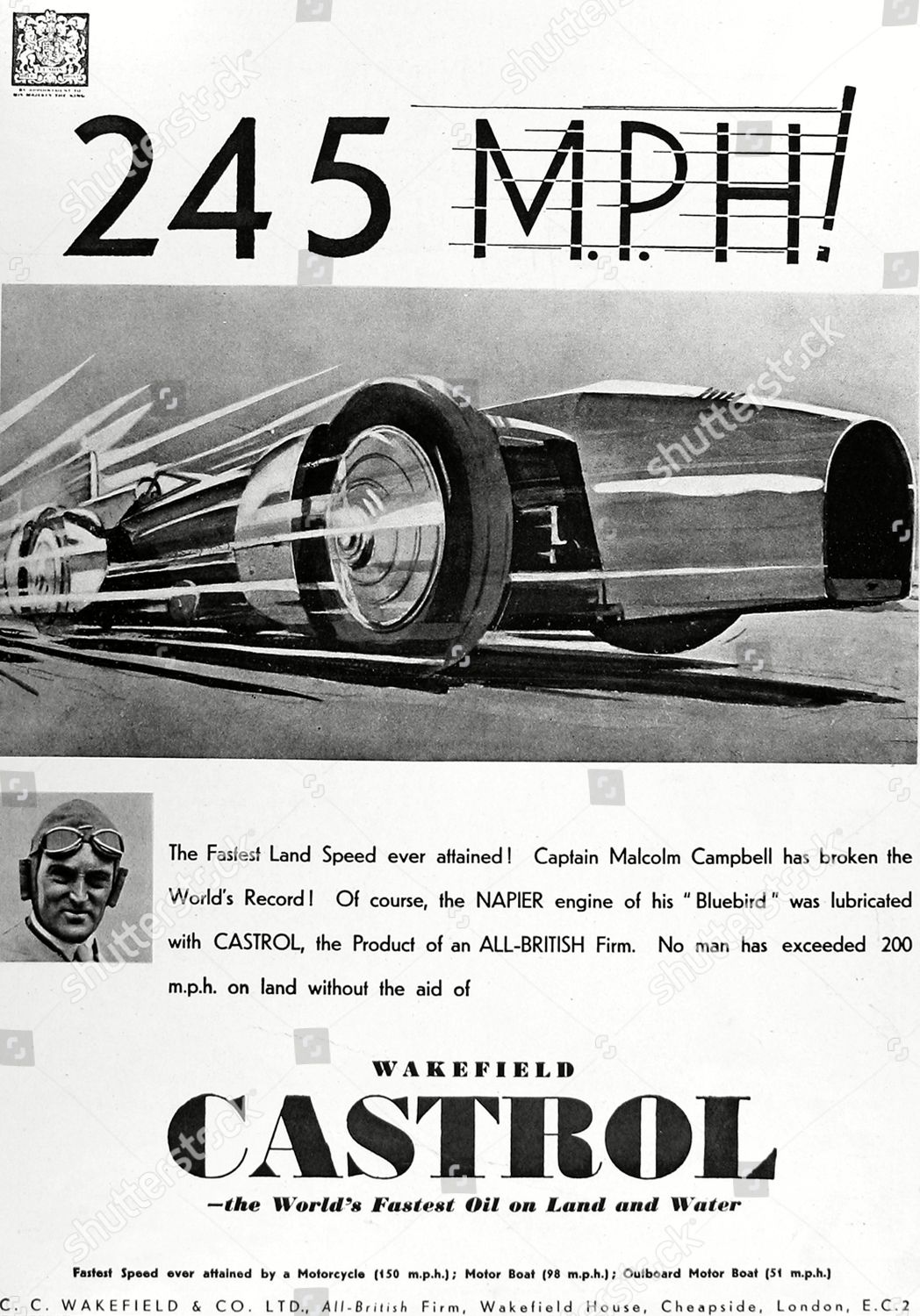 Advertisement Castrol Oil Boasting 250mph Achieved By Editorial Stock Photo Stock Image Shutterstock