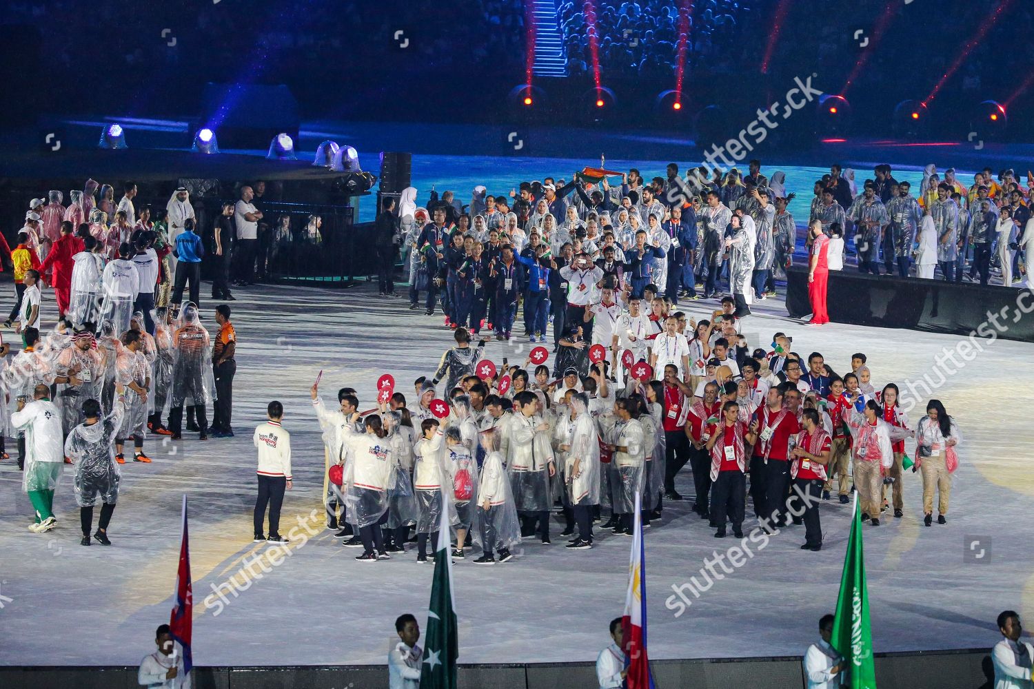 Athletes March During Closing Ceremony Asian Editorial Stock Photo ...