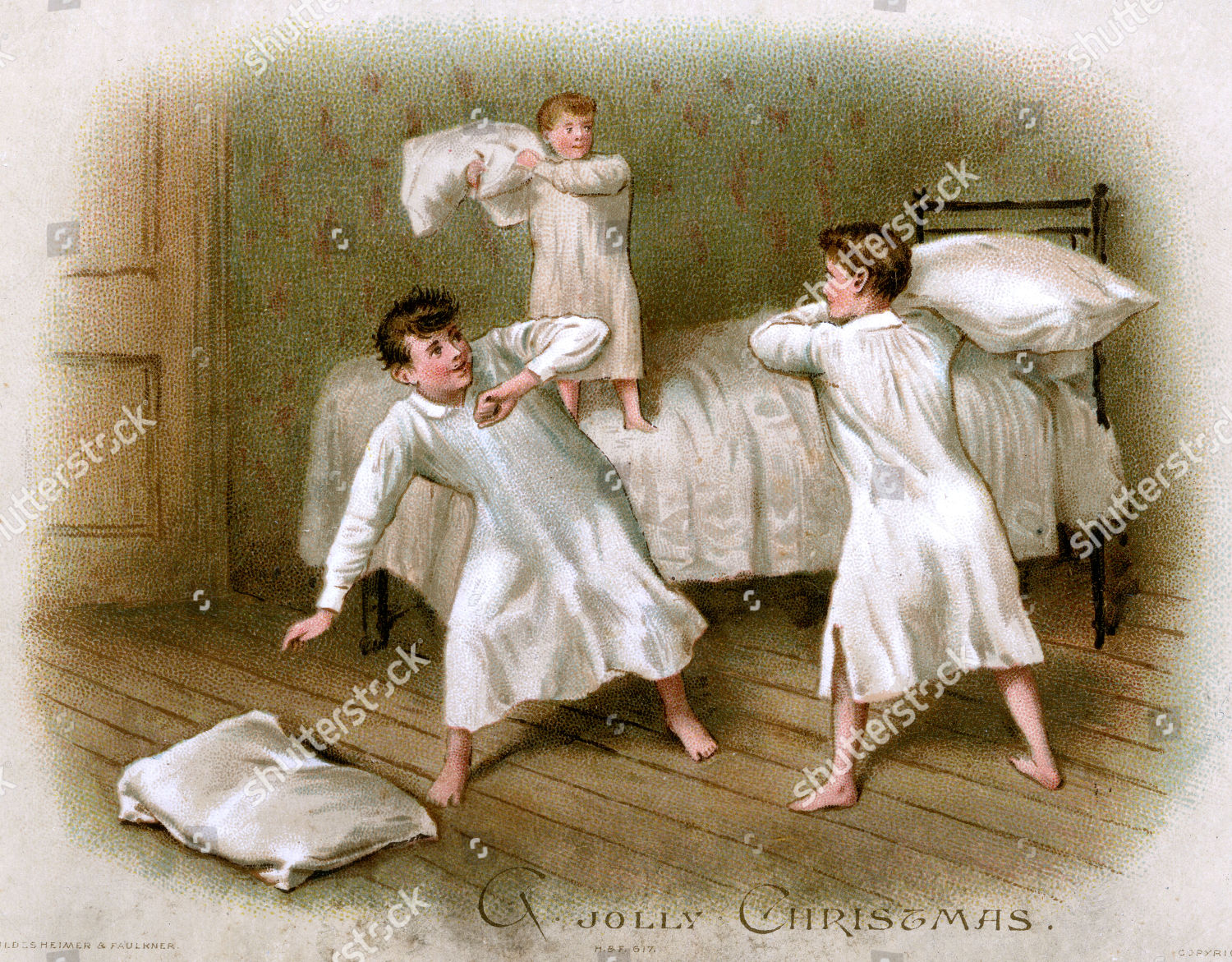 Three Boys Stage Pillow Fight Their Nightgowns Editorial Stock Photo -  Stock Image | Shutterstock