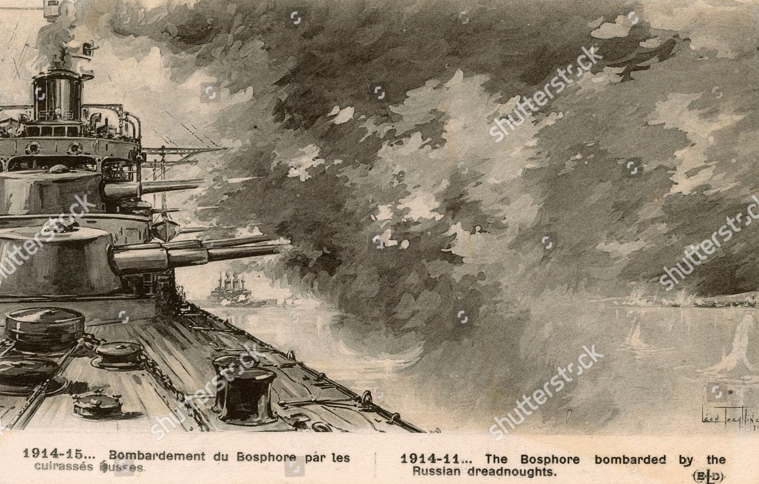 Ww1 Bombardment Istanbul Russian Naval Dreadnought Editorial Stock Photo Stock Image