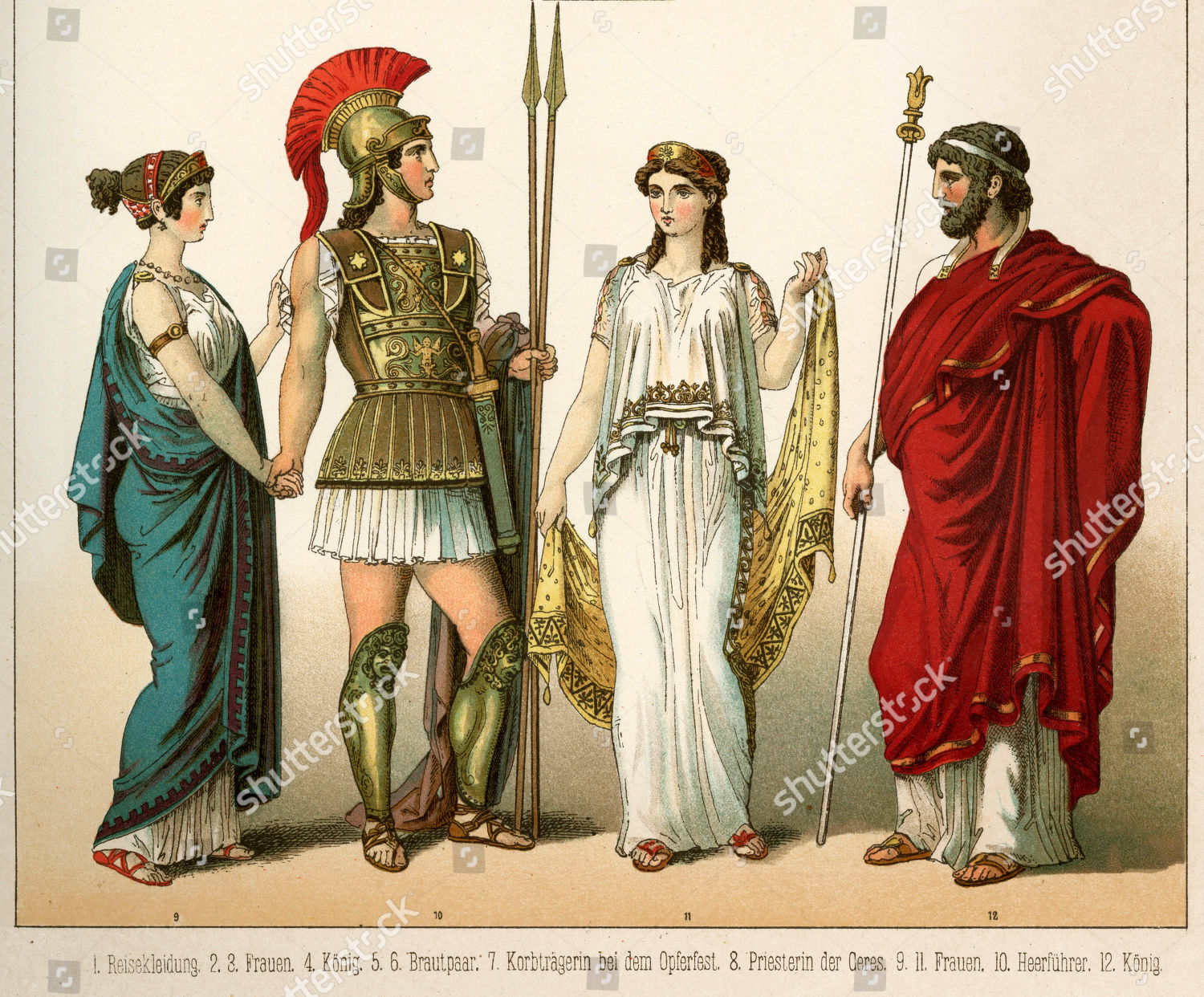 Ancient Greece Costume Wearing Chiton Warrior Armour Foto