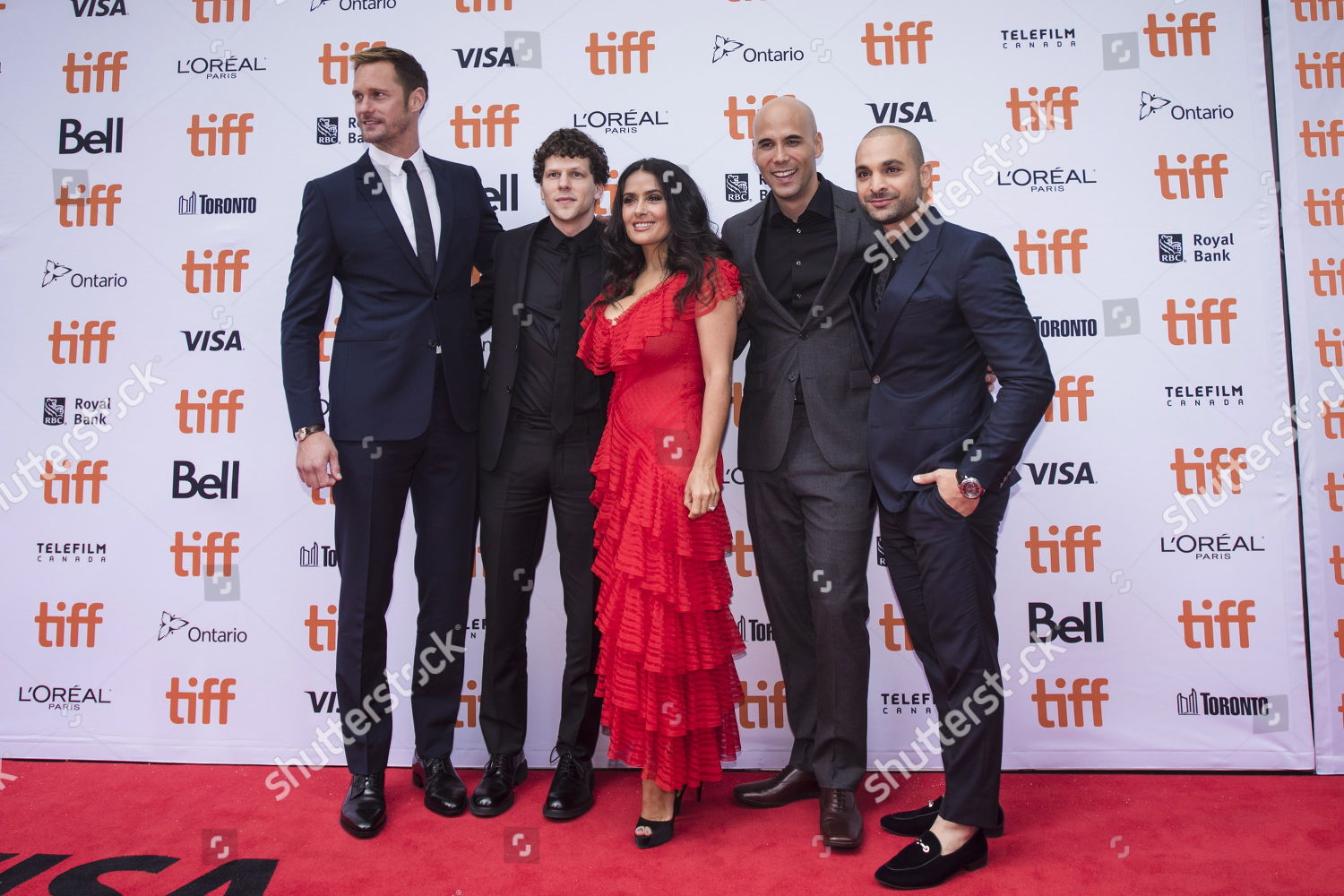Alexander Skarsgard Jesse Eisenberg Salma Hayek Editorial Stock Photo Stock Image Shutterstock