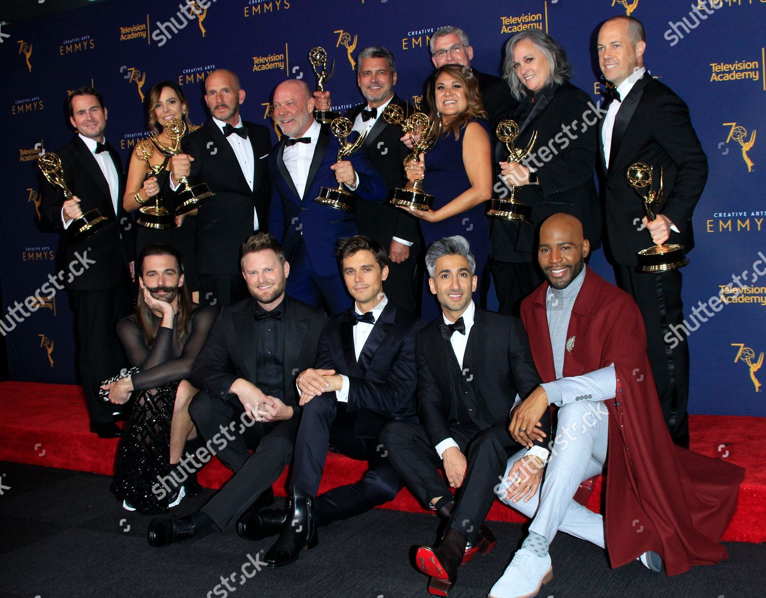 Cast Crew Queer Eye Pose Their Emmy Editorial Stock Photo