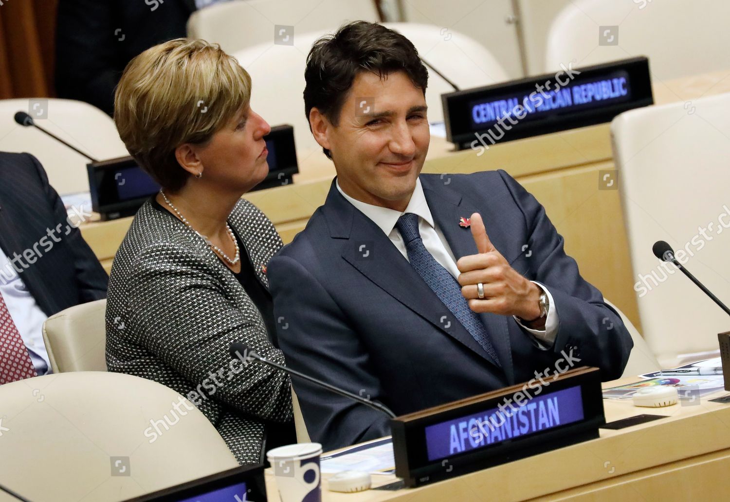 Canadian Prime Minister Justin Trudeau Gestures Editorial Stock Photo ...