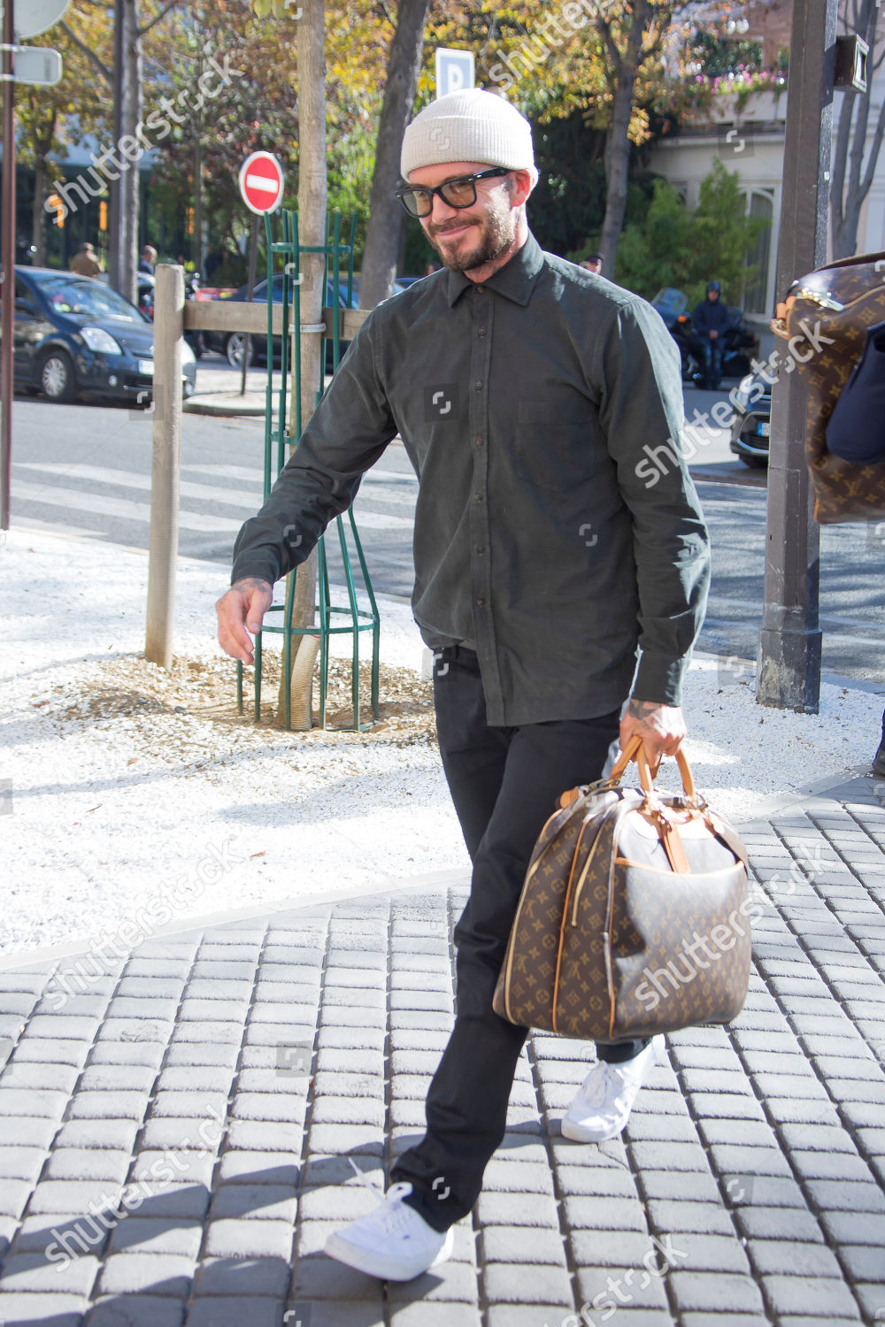David Beckham Arriving His Hotel Vuitton Editorial Stock Photo