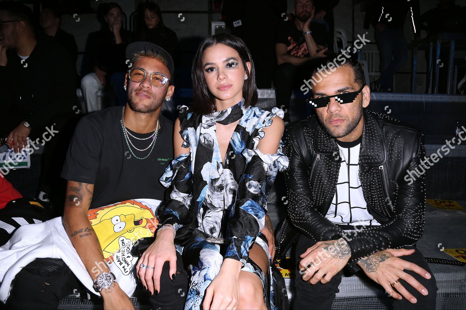 Neymar & Dani Alves at the Off-White Paris Fashion Week Show