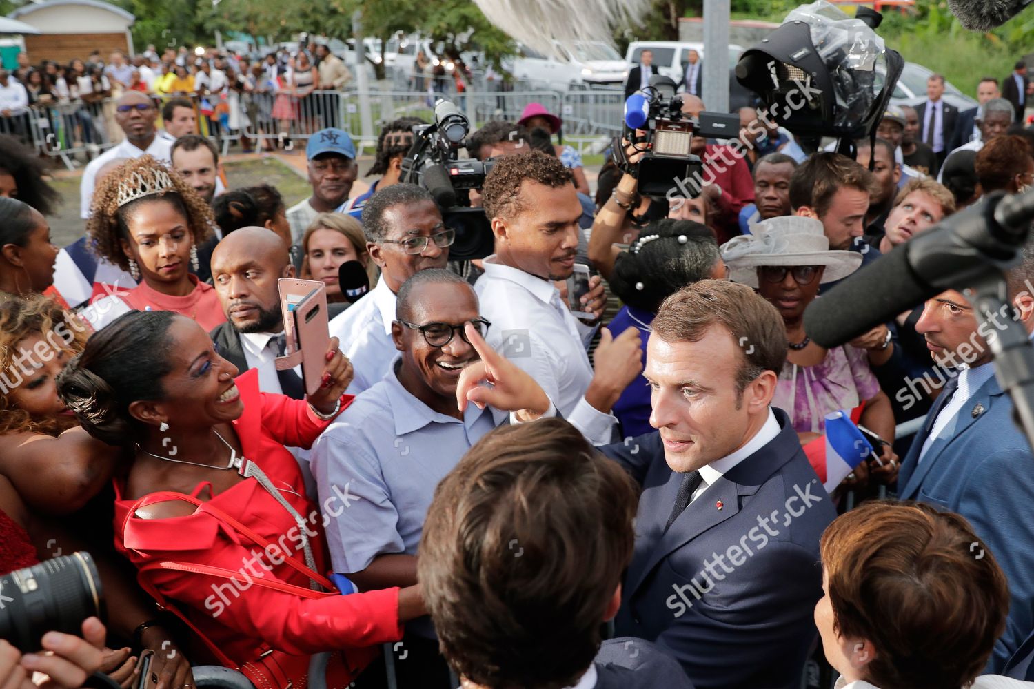 French President Emmanuel Macron Greeted During His Editorial Stock Photo Stock Image Shutterstock