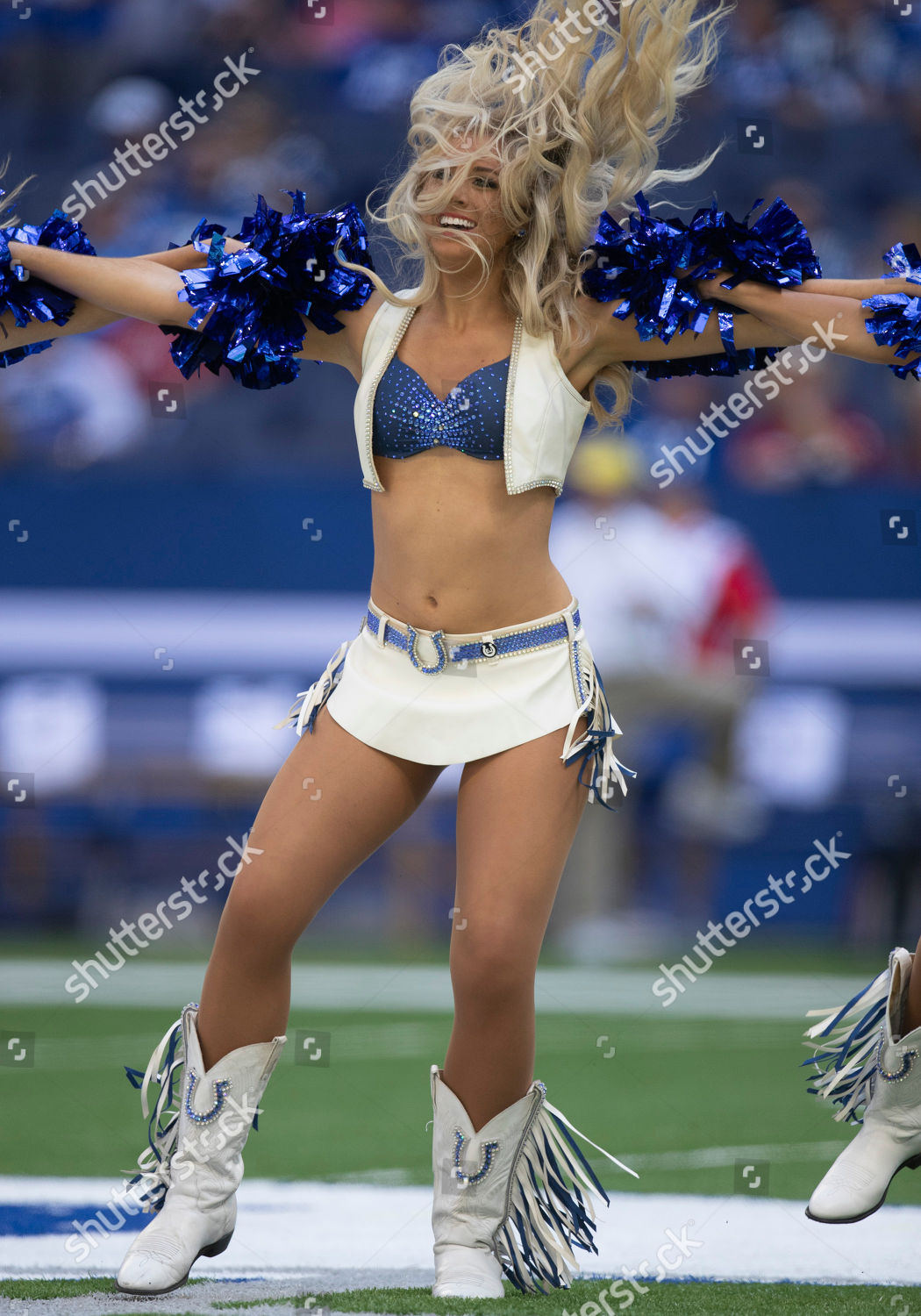 An Indianapolis Colts cheerleader during the first half of an NFL football  game against the Houston Texans Thursday, Dec. 22, 2011, in Indianapolis.  (AP Photo/AJ Mast Stock Photo - Alamy