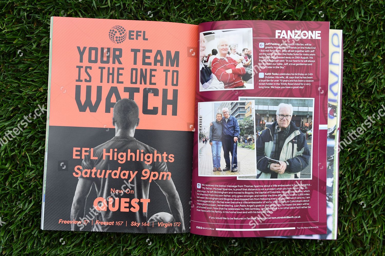 Efl Advert Match Day Programme Editorial Stock Photo Stock Image