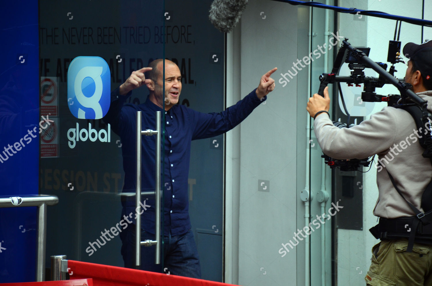 Johnny Vaughan Filming Outside Global Studios Editorial Stock Photo