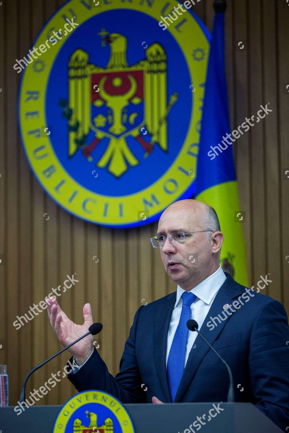 Prime Minister Moldova Pavel Filip Gestures Editorial Stock Photo ...