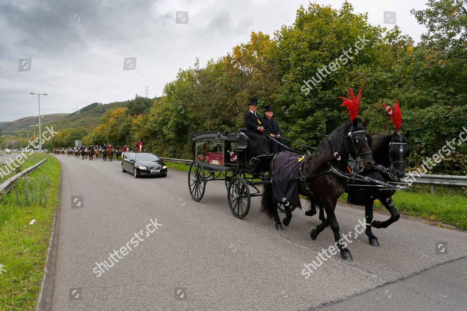 Funeral Cortege Approaches Margam Crematorium Editorial Stock Photo