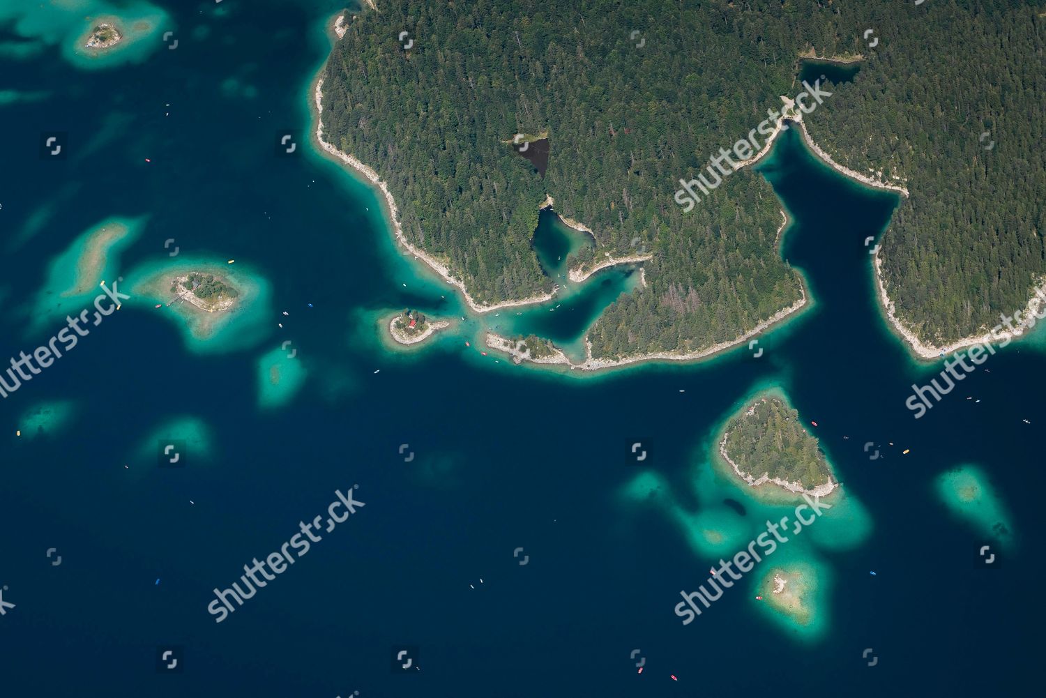 Eibsee Lake Islands Many Standup Paddle Editorial Stock Photo Stock