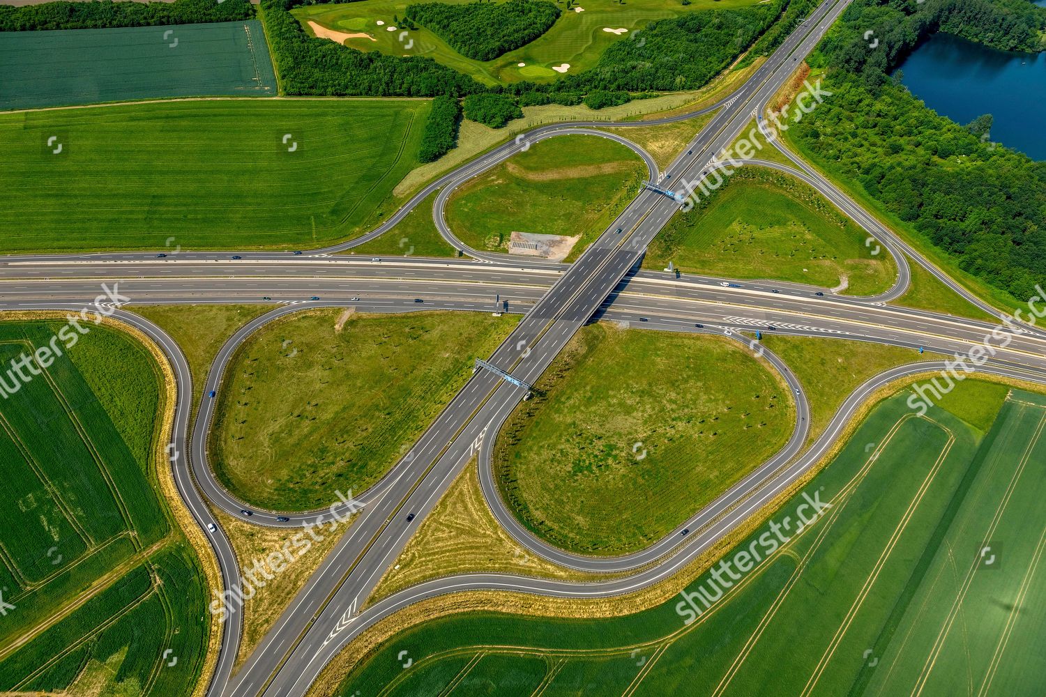 Aerial View Cloverleaf Shape Motorway Junction Editorial Stock Photo ...