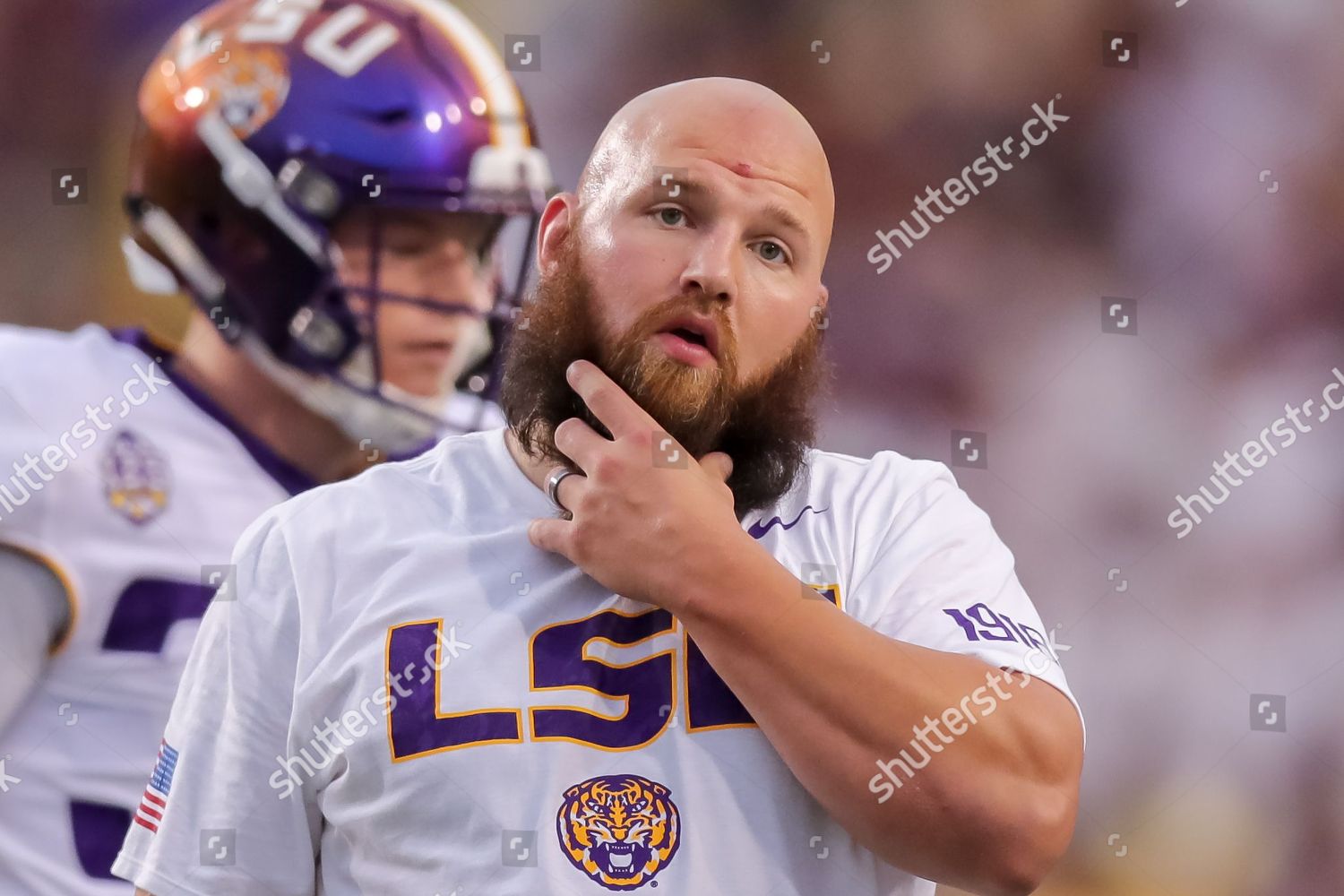 Lsu Strength Coach Tommy Moffitt Bloody Forehead Editorial Stock