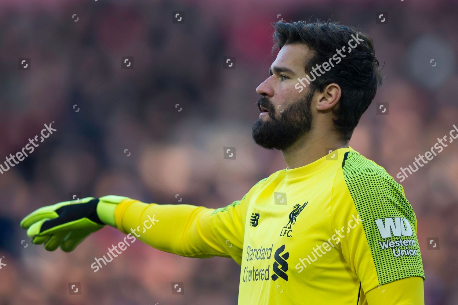 Liverpool Goalkeeper Alisson Becker Issues Instructions Editorial Stock ...