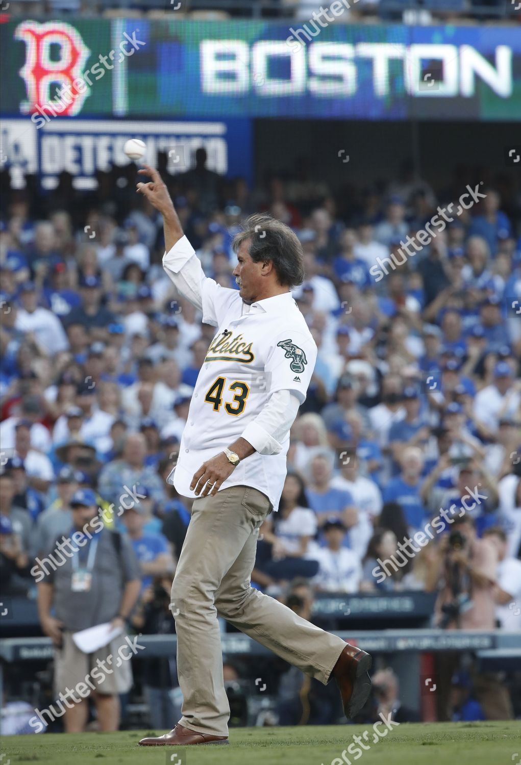 Pitcher Dennis Eckersley of the Oakland Athletics prepares to throw the  ball in 1989. (Photo …