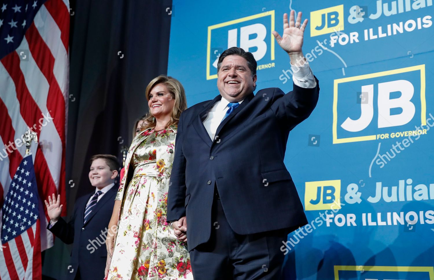 Governorelect JB Pritzker R arrives on stage Editorial Stock Photo - Stock  Image | Shutterstock