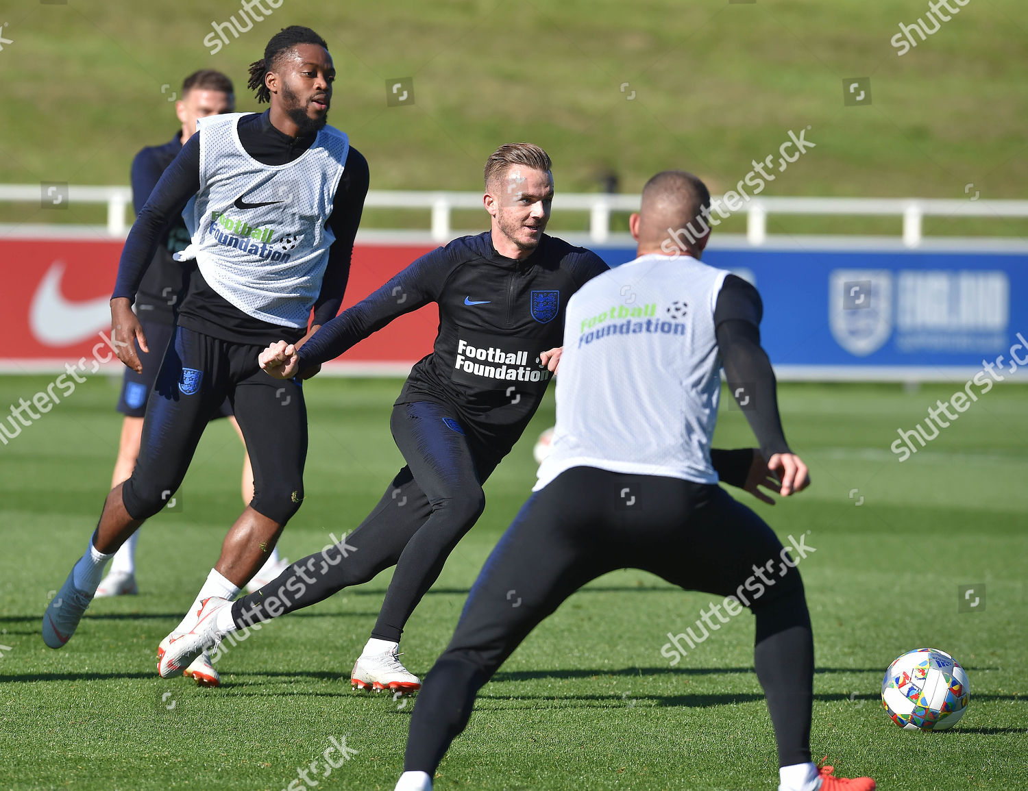 English Footballer James Maddison On Training Field Editorial