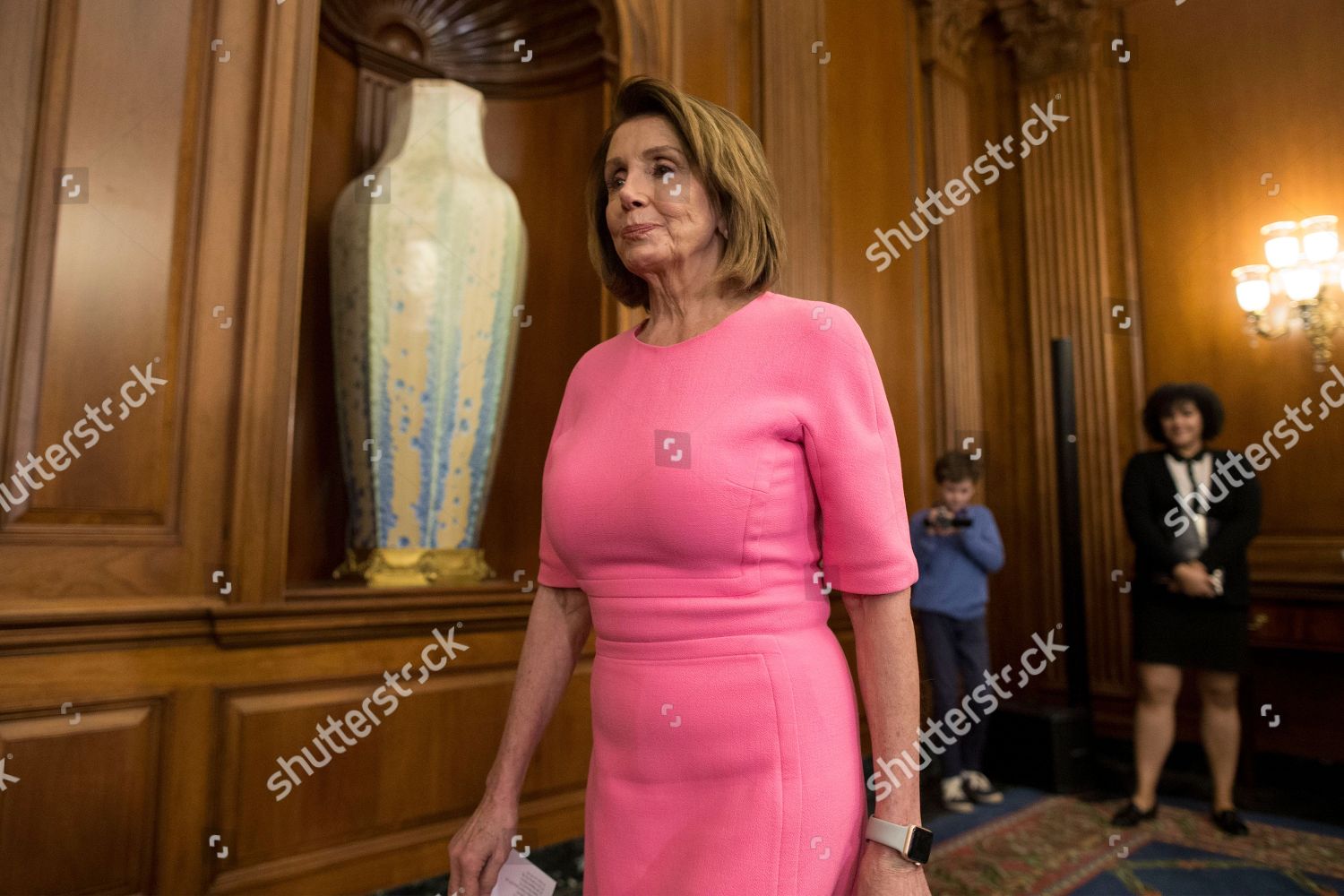 House Minority Leader Nancy Pelosi arrives hold Editorial Stock Photo - Stock Image ...