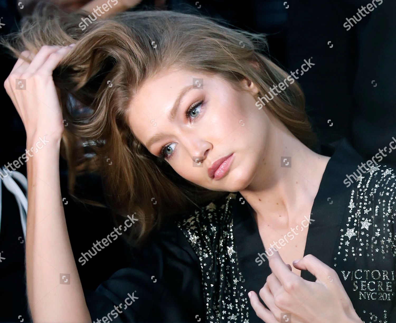 Us Model Gigi Hadad Touches Her Editorial Stock Photo - Stock Image