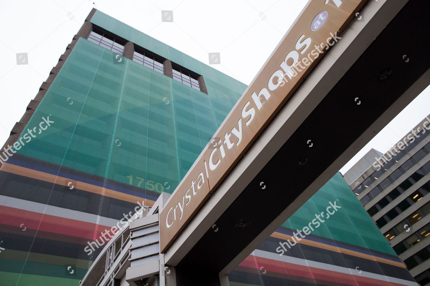 Tall Building Seen Above Advertising Shops Editorial Stock Photo