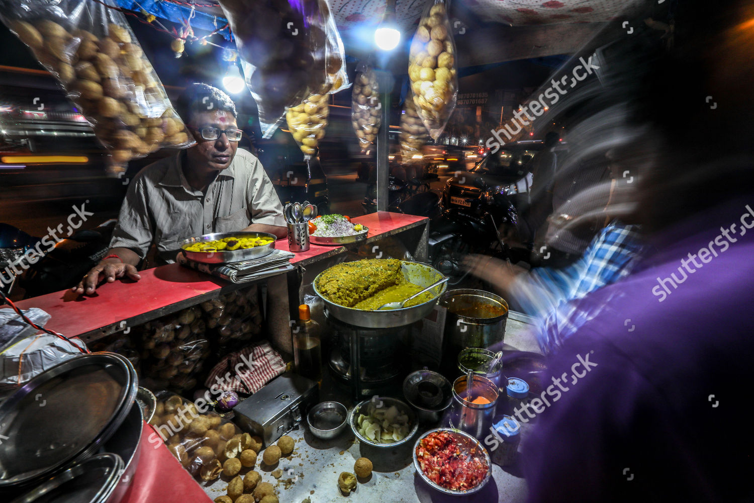 4758 Indian Street Food Vendor Sells Editorial Stock Photo - Stock