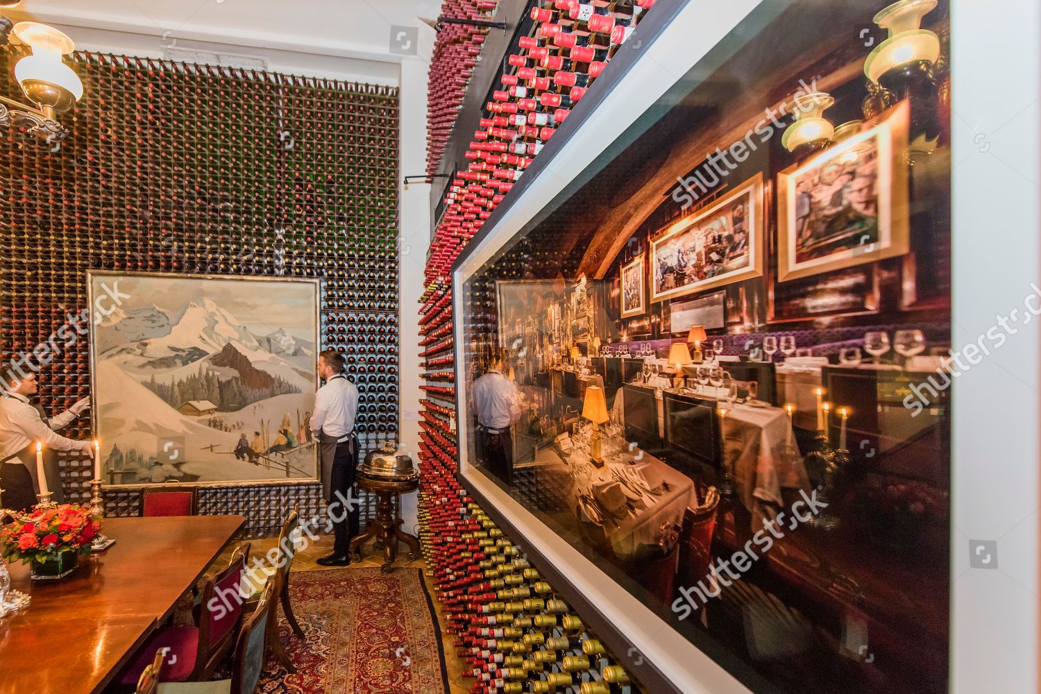 Private Dining Room Hundreds Fake Wine Bottles Editorial