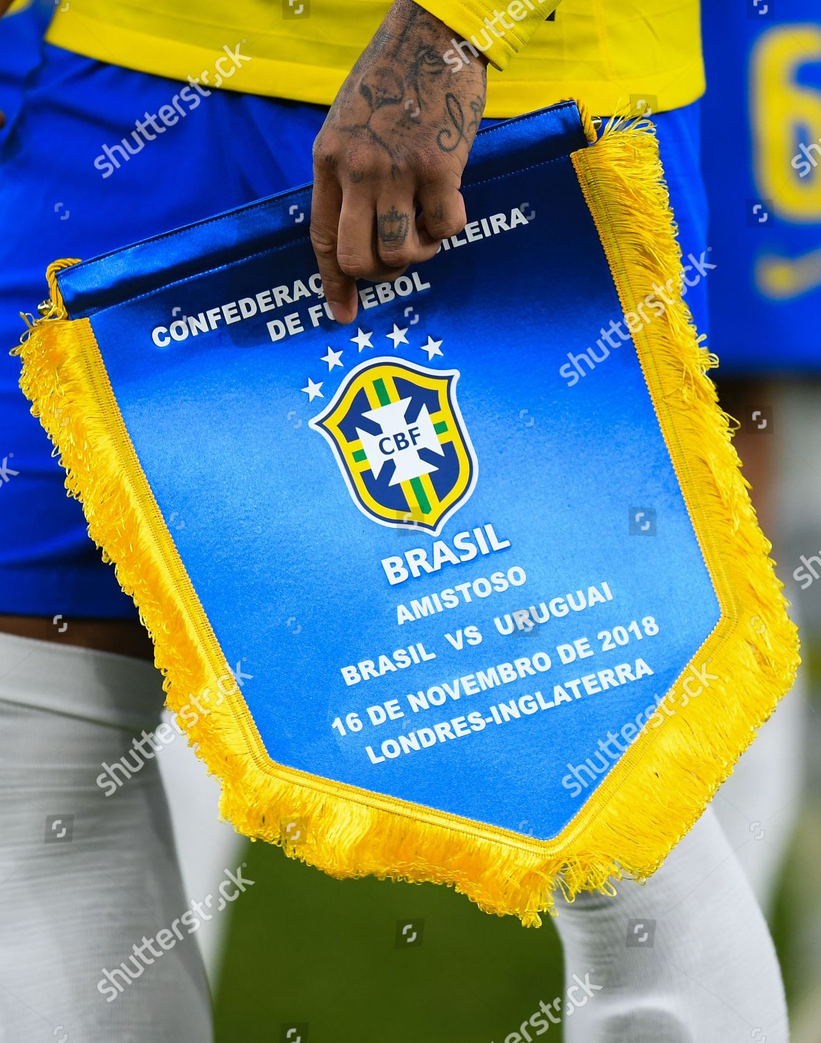 Neymar Jr Brazil Holds Commemorative Banner Editorial Stock Photo ...