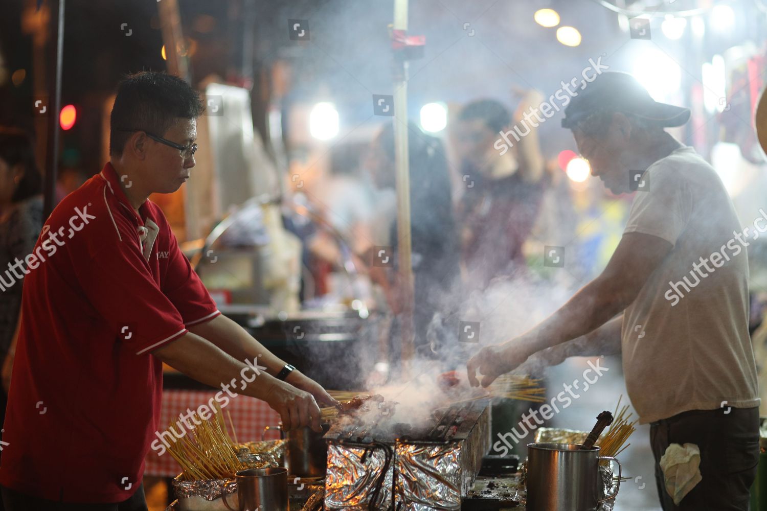 Vendors Seen Cooking Satay Meat Skewers Stall Editorial Stock Photo Stock Image Shutterstock