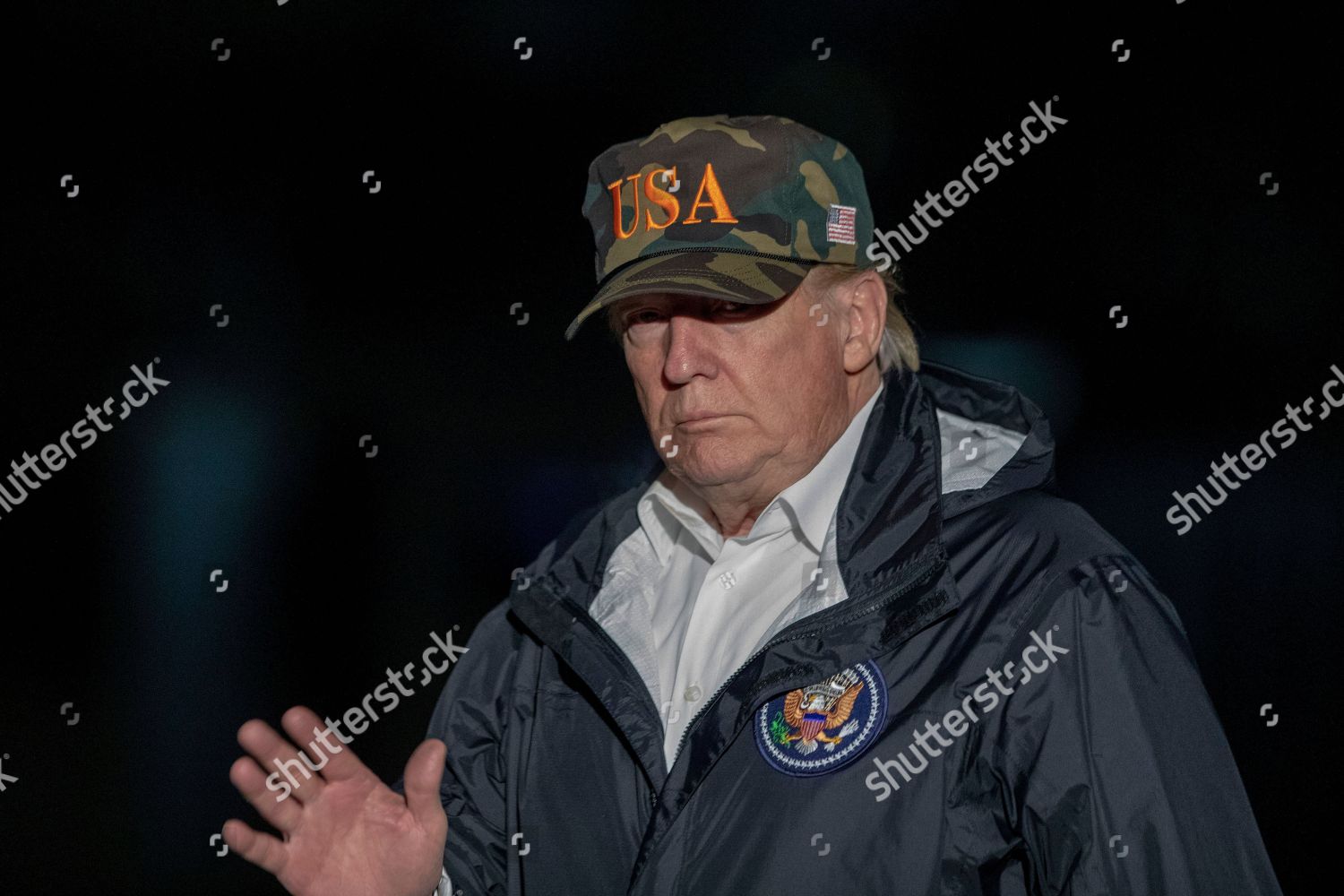 Us President Donald Trump Waves He Editorial Stock Photo - Stock Image