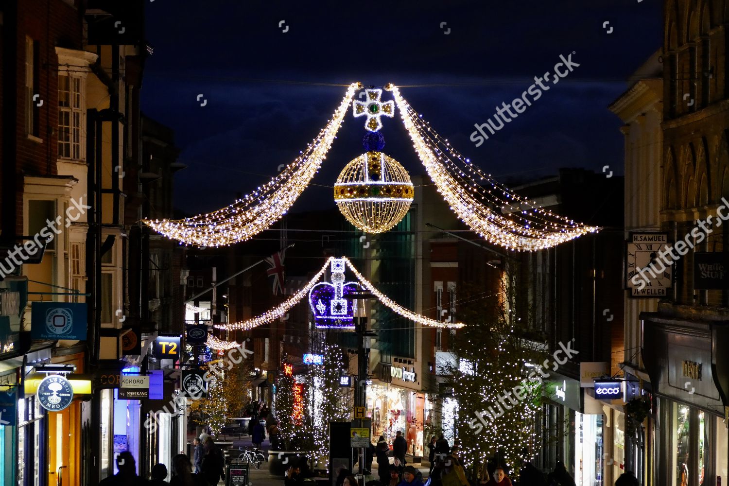 Regal themed lights town centre Windsor Editorial Stock Photo Stock