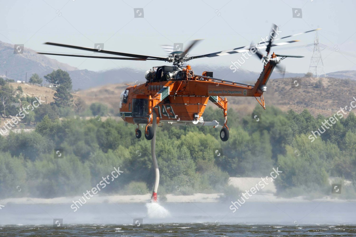 Fire Helicopter Picks Water Hansen Dam Editorial Stock Photo - Stock ...