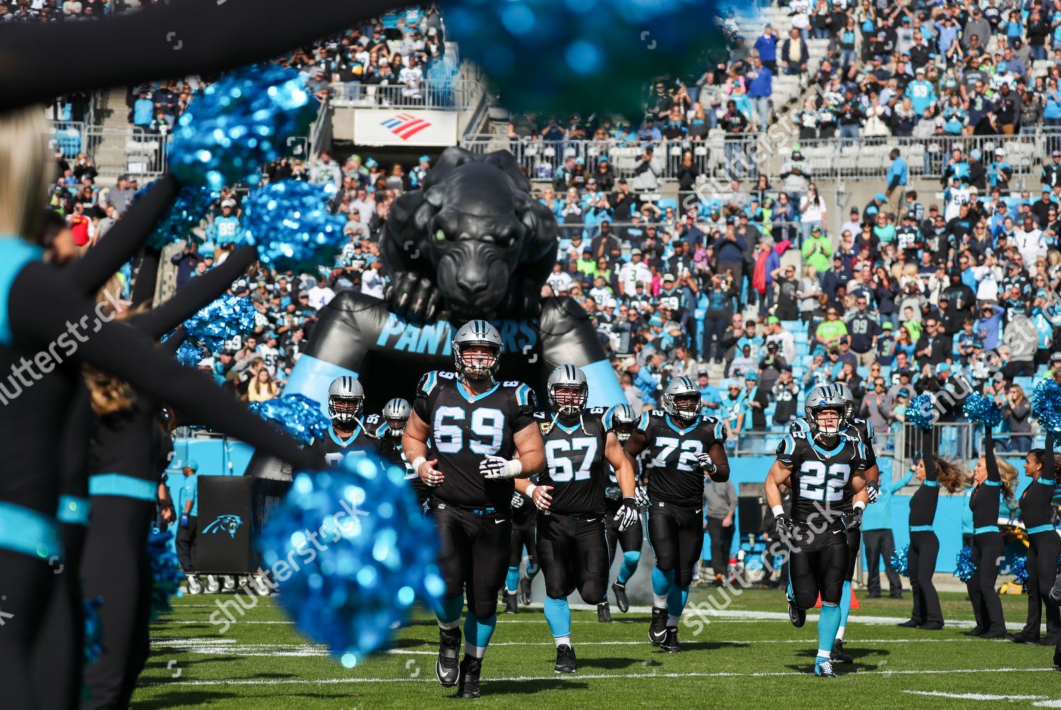 Carolina Panthers Run Out Onto Field Editorial Stock Photo Stock