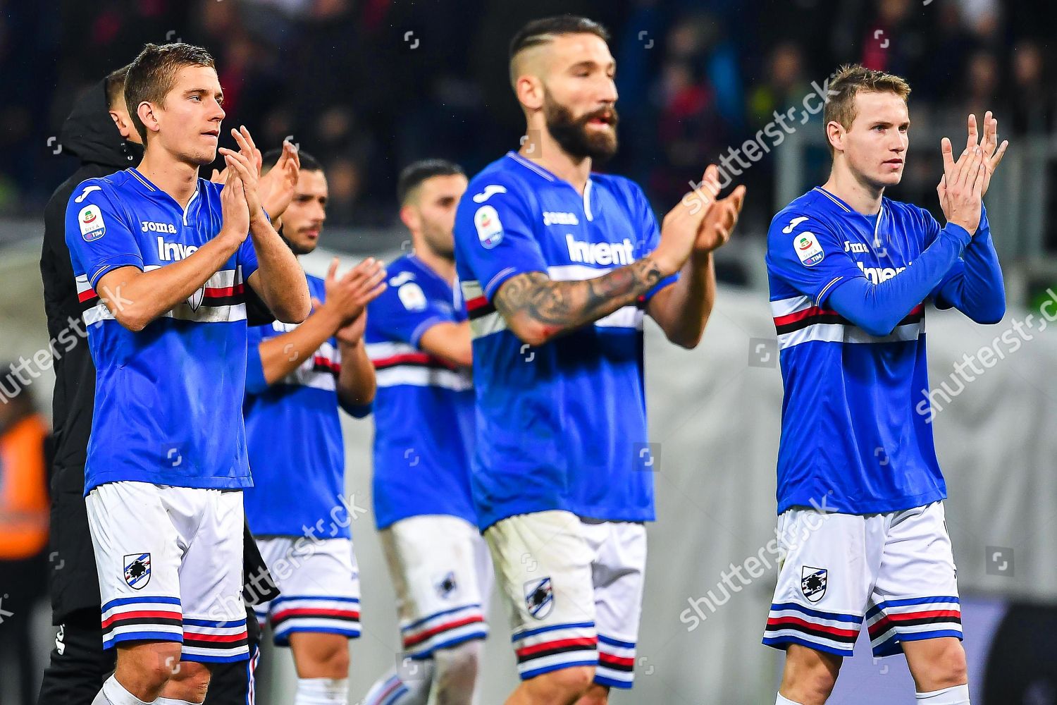 Sampdoria Players Dennis Praet L Lorenzo Tonelli Editorial Stock Photo Stock Image Shutterstock