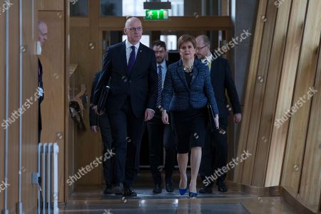 Scottish Parliament First Ministers Questions Edinburgh Stockfotos