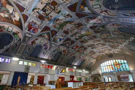 Copy Sistine Chapel Ceiling Painting Sussex Stock Photos