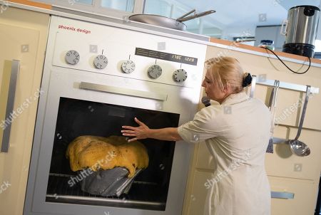 Woman Tries Giant Kitchen During Press Conference Editorial Stock Photo Stock Image Shutterstock