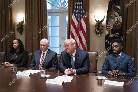 Us President Donald Trump Participates Roundtable Washington Stock