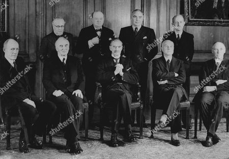 War Cabinet Group Back Row Sir Kingsley Editorial Stock Photo