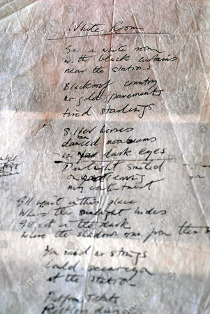 Original Written Lyrics By Cream Song White Editorial Stock