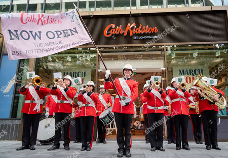 marching band seen on Tottenham Court 