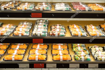 Boxes Sushi On Display Editorial Stock Photo Stock Image Shutterstock