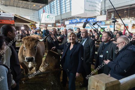 Marine Le Pen Visits International Trade Fair Stock Photos